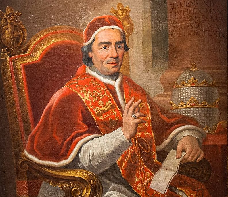 Retrato de Clemente XIV, nascido Giovanni Domenico Porta: último papa eleito em maio -