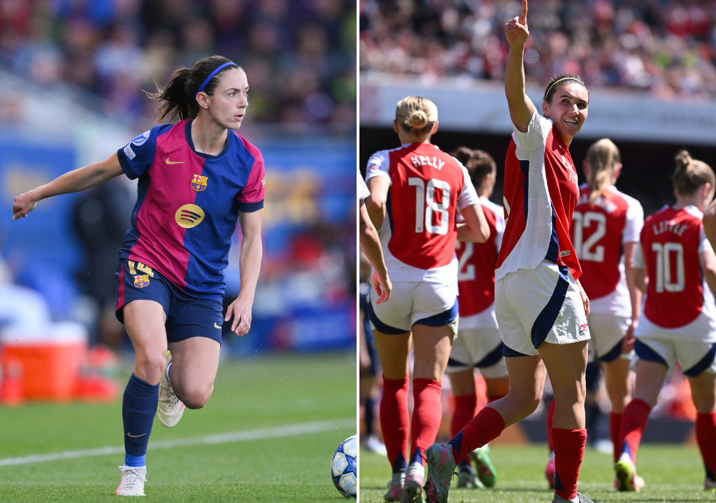 Aintana Bonmatí do Barcelona e Mariona Caldentey do Arsenal