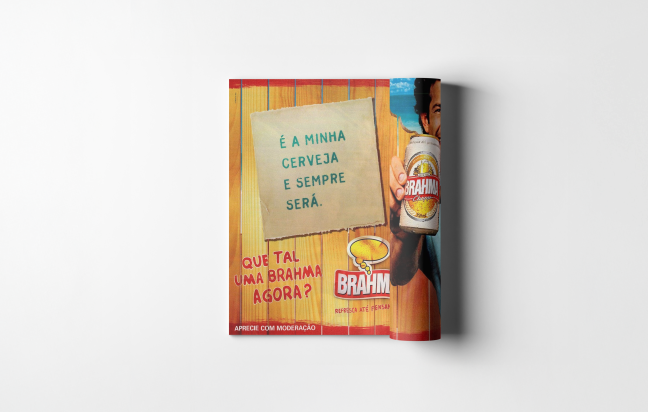 Anúncio de Bhrama em Veja. Julho de 2008.