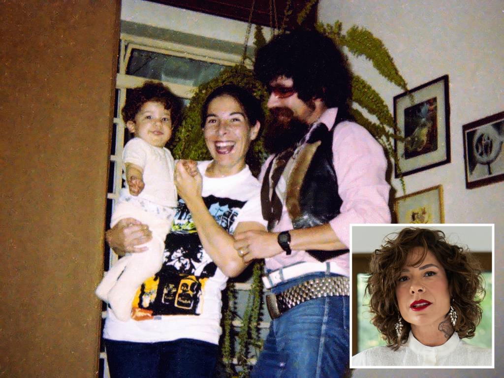 4-(acoplada-no-ping)–Vivi_Seixas_ArquivoPessoal_1.JPG FAMÍLIA - Com Raul e a mãe, Kika (acima), e hoje: Vivi tinha 8 anos quando o pai morreu