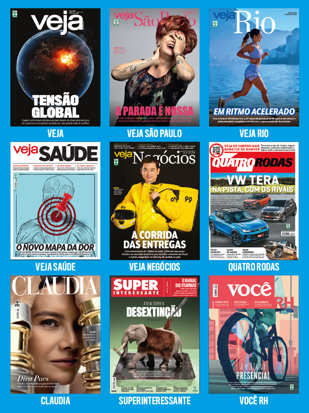 Especial-abre-2950 VARIEDADE - Os nove títulos impressos atualmente: notícia, serviço e entretenimento em todas as plataformas possíveis