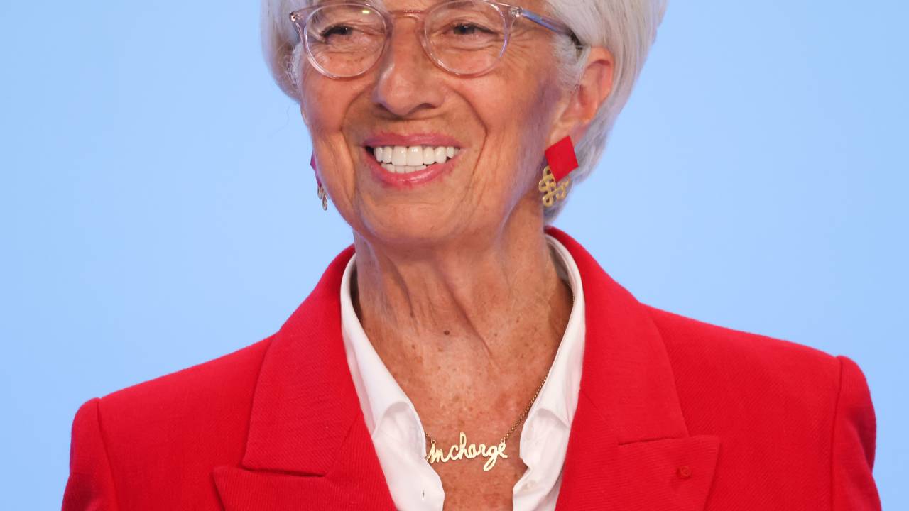 Christine Lagarde, president of the European Central Bank (ECB), at a rates decision news conference in Frankfurt, Germany, on Thursday, June 5, 2025. The ECB lowered interest rates for the eighth time in a year after inflation dipped beneath 2% and the economy suffered repeated blows from US tariffs. Photographer: Alex Kraus/Bloomberg via Getty Images