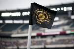 LINCOLN FINANCIAL FIELD, PHILADELPHIA, PENNSYLVANIA, UNITED STATES - 2025/06/22: A branded corner kick flag depicting the logo of the FIFA Club World Cup waves during the FIFA Club World Cup football match between Juventus FC and Wydad AC. Juventus FC won 4-1 over Wydad AC. (Photo by Nicolò Campo/LightRocket via Getty Images)