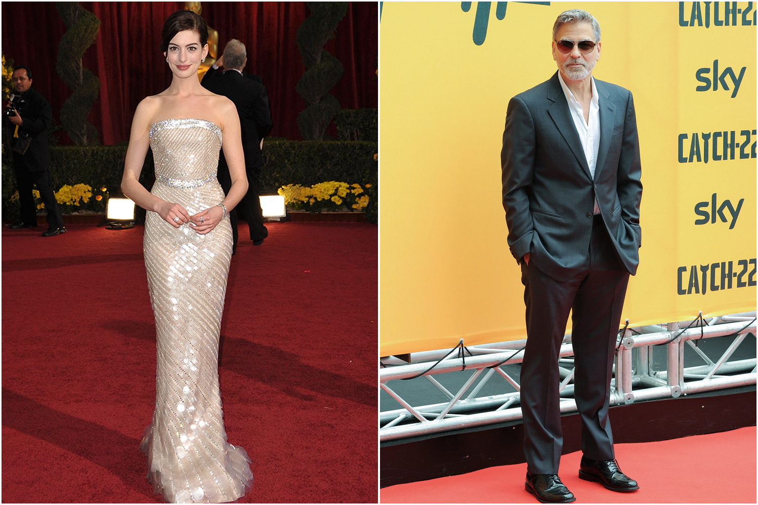 HOLLYWOOD - Anne Hathaway e George Clooney: artistas que abraçaram o designer italiano