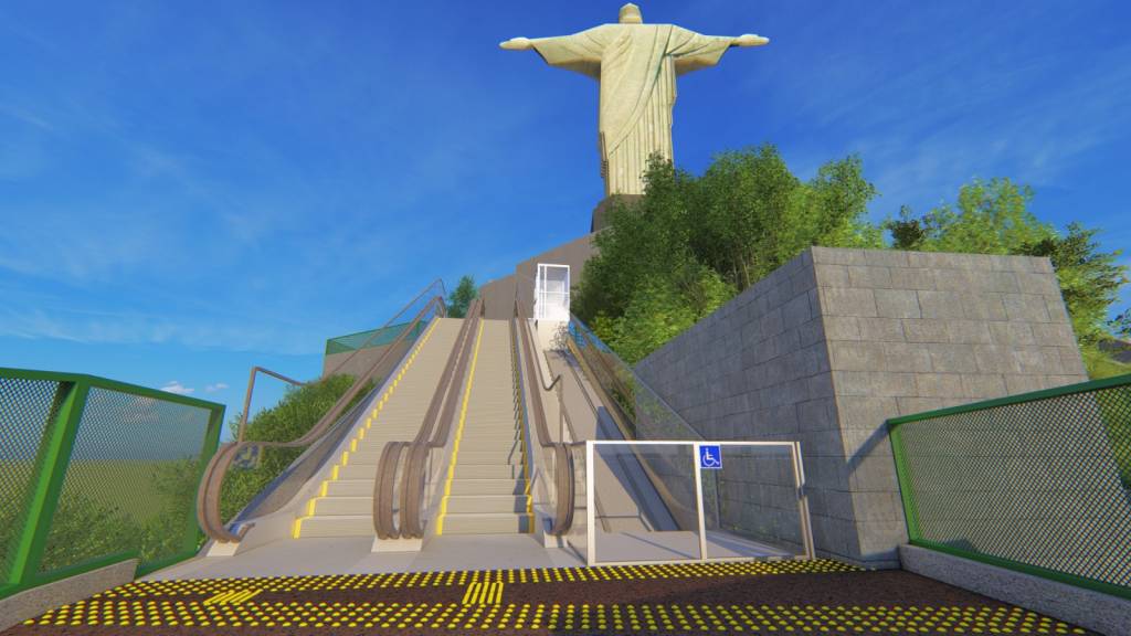 Com verba da Petrobras, acesso ao Cristo ganhará novas escadas rolantes e plano inclinado