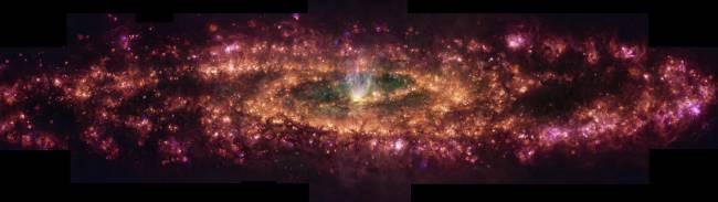 Esta imagem mostra a Galáxia do Escultor sob uma nova luz. Esta composição em cores falsas mostra comprimentos de onda específicos de luz liberados por hidrogênio, nitrogênio, enxofre e oxigênio.