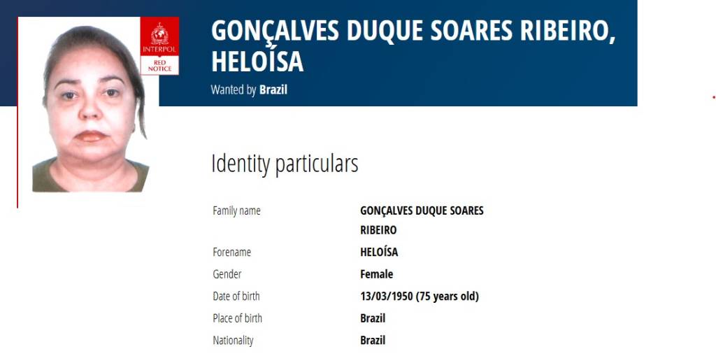 interpol Acusada de tortura e assassinato, brasileira de 75 anos está na lista da Interpol