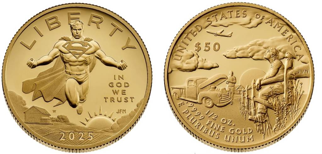 Superman estampará moedas comemorativas de dólar dos Estados Unidos
