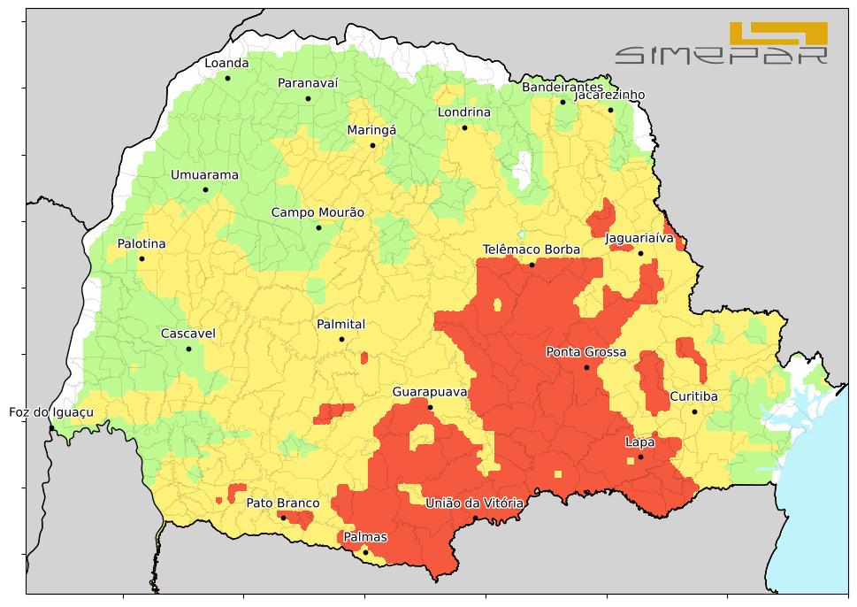 Simepar alerta para geadas no Paraná nesta quarta, 25