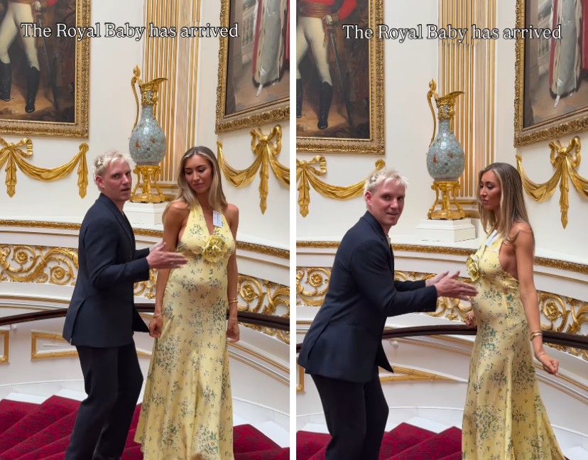 Influenciadores Jamie Laing e Sophie Habboo em vídeo no Palácio Real