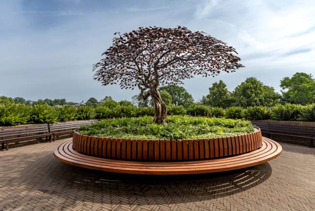 2023 Day -10_-9_-8 Fri_Sat_Sun 23_24_25 June 2023 View of The Serving Ace Meeting Tree ahead of The Championships 2023. Held at The All England Lawn Tennis Club, Wimbledon. Day -10 Friday 23/06/2023. Credit: AELTC/Chloe Knott.