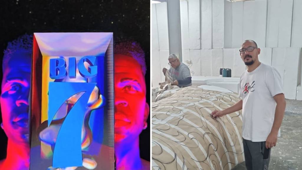 O escultor por trás do ‘cabeção’ do Vini Jr.: estranha decoração da festa