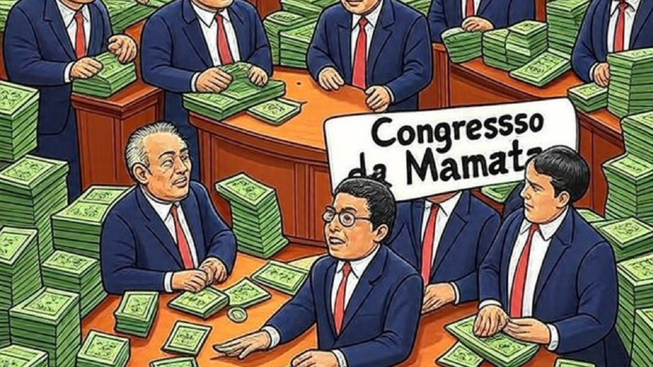 Ilustração compartilhada entre as reclamações no X sobre o tema "Congresso da Mamata"