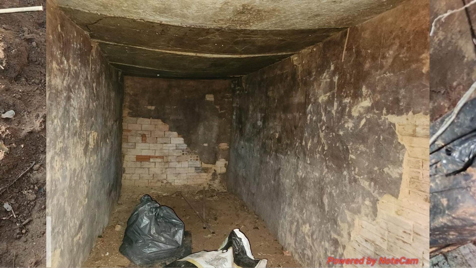 Interior de um dos bunkers que existe na região de mata de Icaraíma, no Paraná, e que foram utilizados para esconder os corpos dos quatro cobradores de dívidas