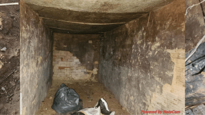 Interior de um dos bunkers que existe na região de mata de Icaraíma, no Paraná, e que foram utilizados para esconder os corpos dos quatro cobradores de dívidas