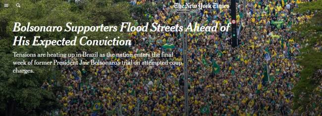 Manchete do jornal The New York Times