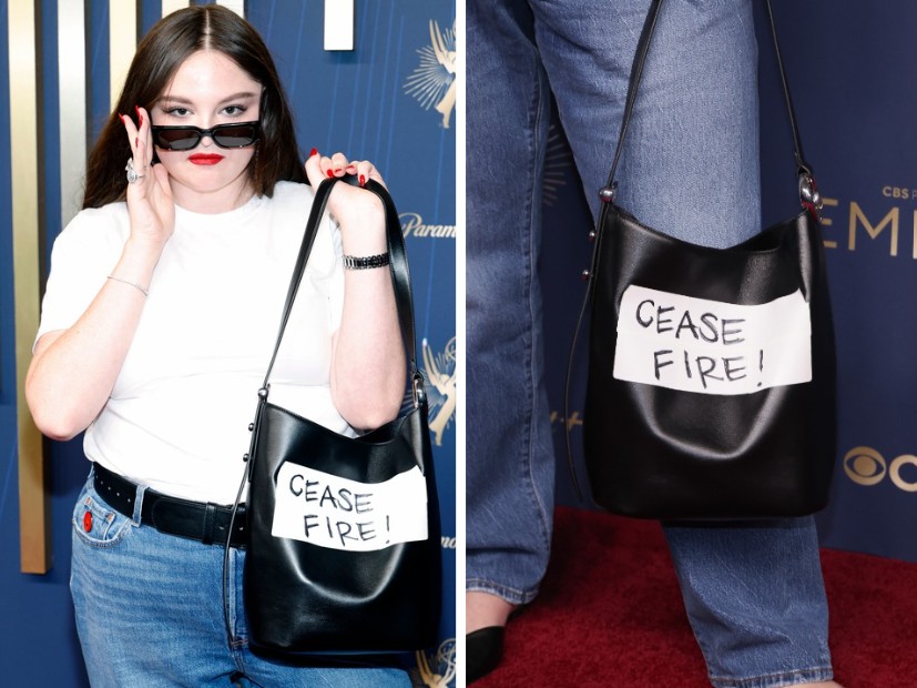 Megan Stalter, atriz de Hacks, no tapete vermelho do Emmy 2025