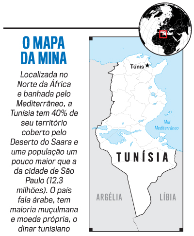 mapa Tun&iacute;sia