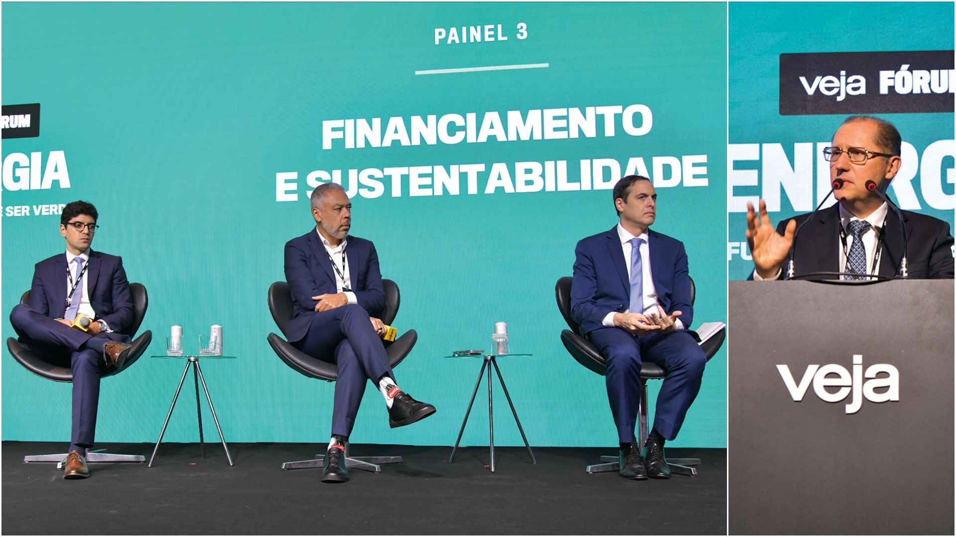 DEBATE - À esq., Kono (BNDES), Lessa (Basa) e Câmara (BNB); à dir., Passanezi (Cemig): mais investimentos