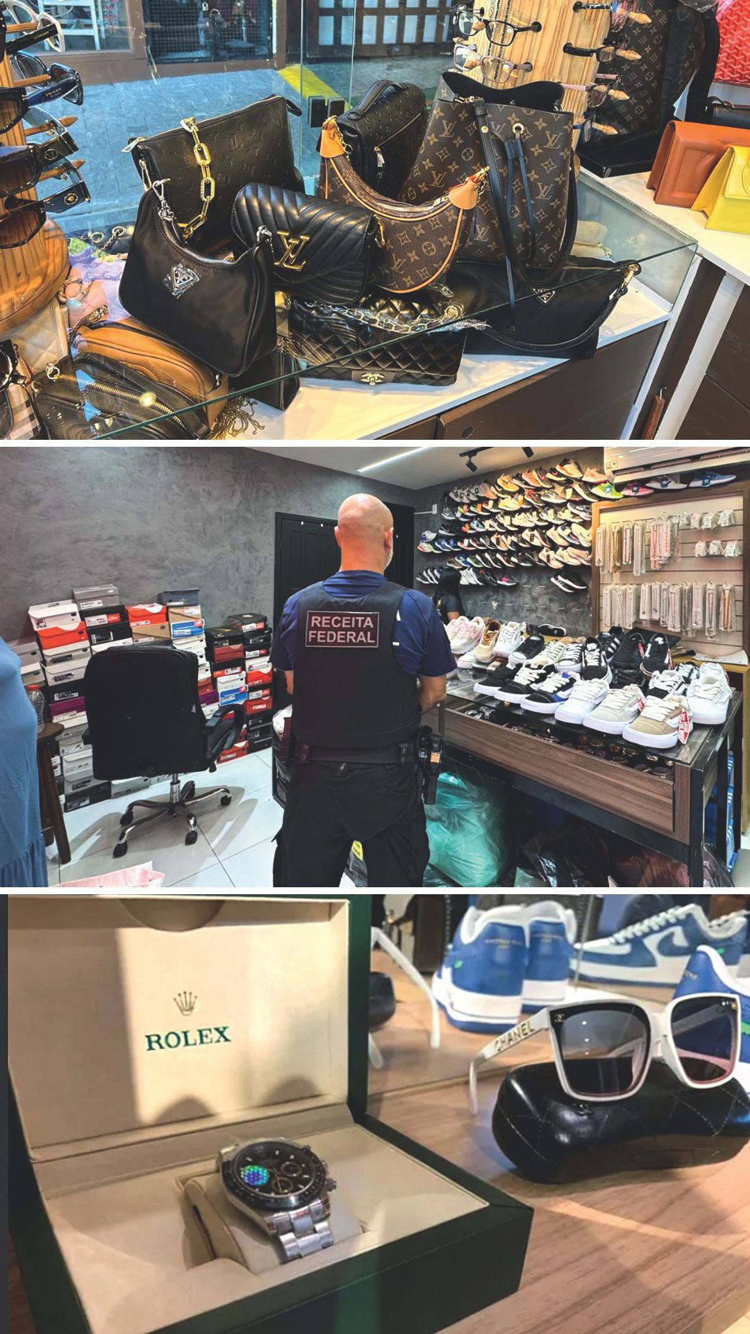 TUDO FAKE - A partir do alto, apreens&otilde;es em Campos do Jord&atilde;o (SP), Sobral (CE) e Rio: itens de luxo despertam cobi&ccedil;a da pirataria