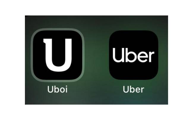 Logo aplicativo Uboi, em comparação com logo aplicativo Uber