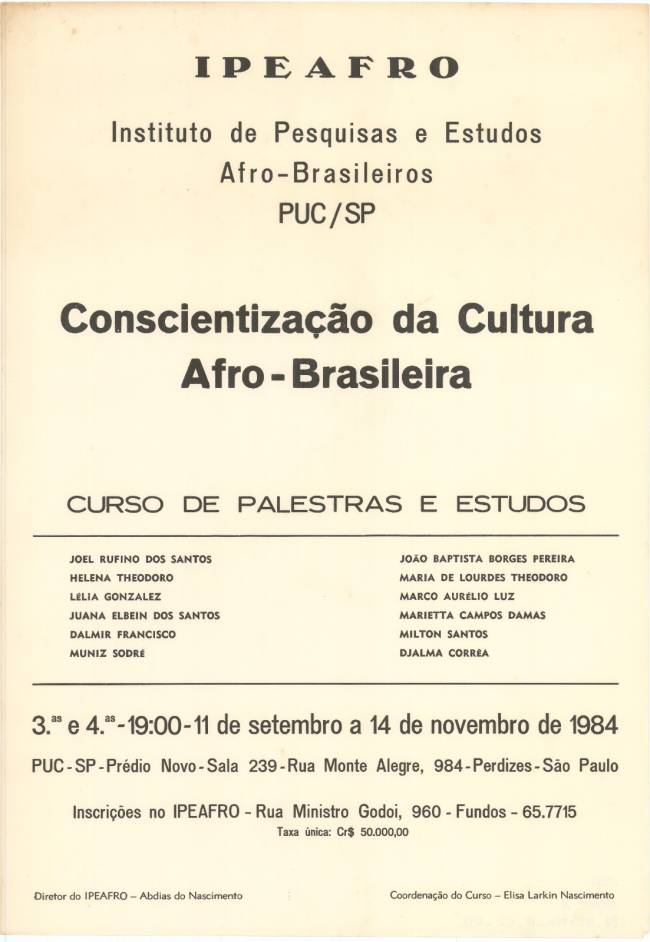 Cartaz do Ipeafro de 1984