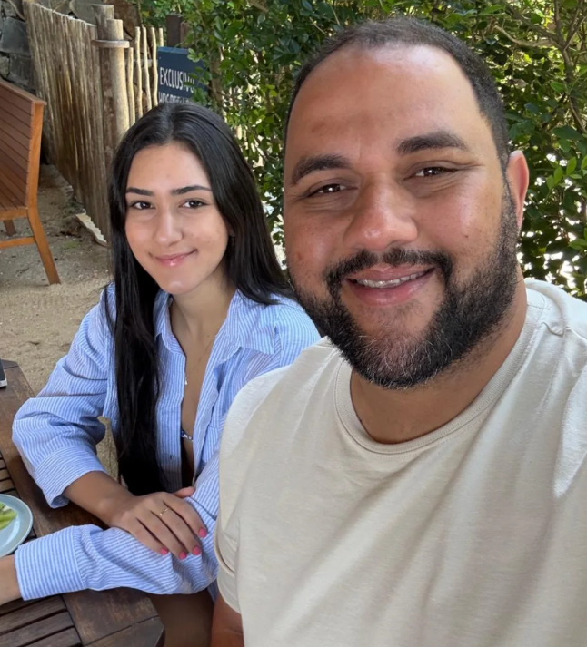 O deputado estadual Thiago Rangel e a filha, Thamires.