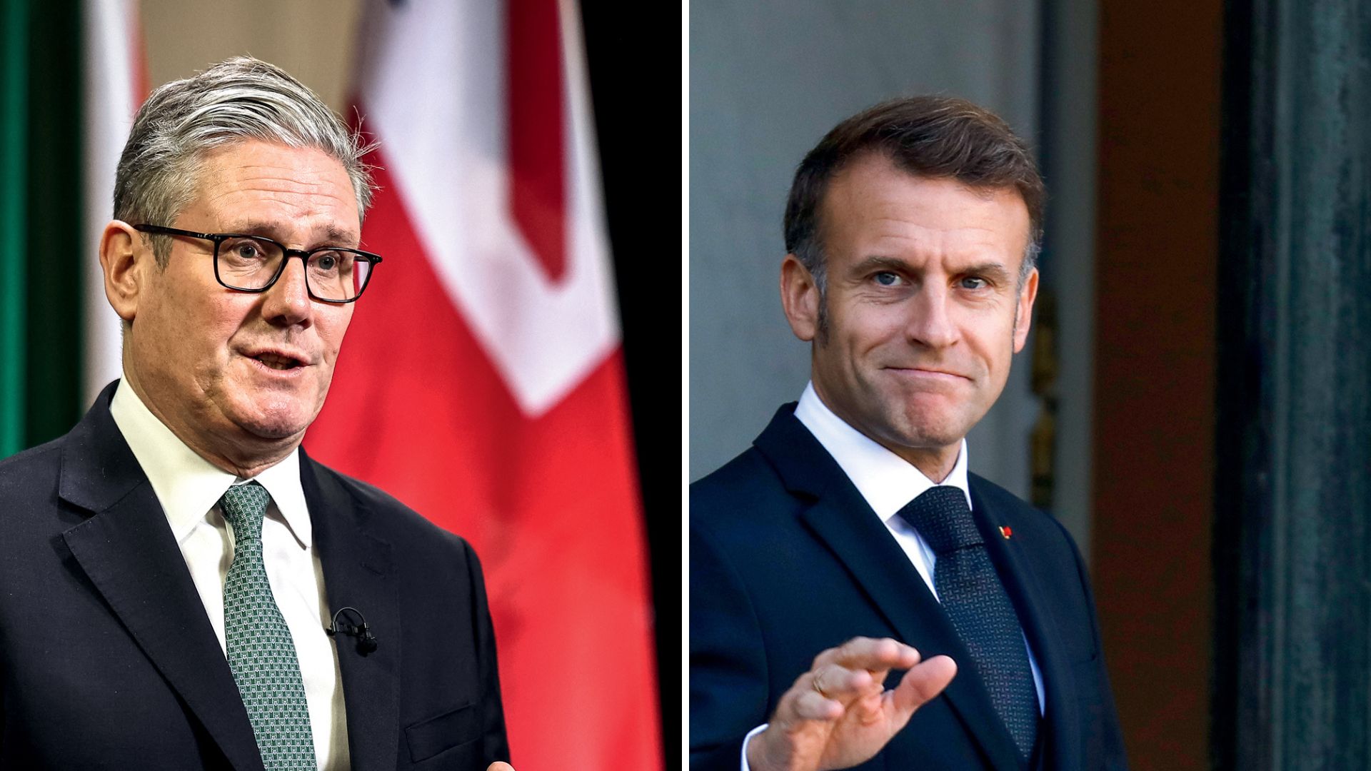 S&Oacute; MUDA O ENDERE&Ccedil;O - Starmer (&agrave; esq.) e Macron: crises que se arrastam e popularidade em queda livre
