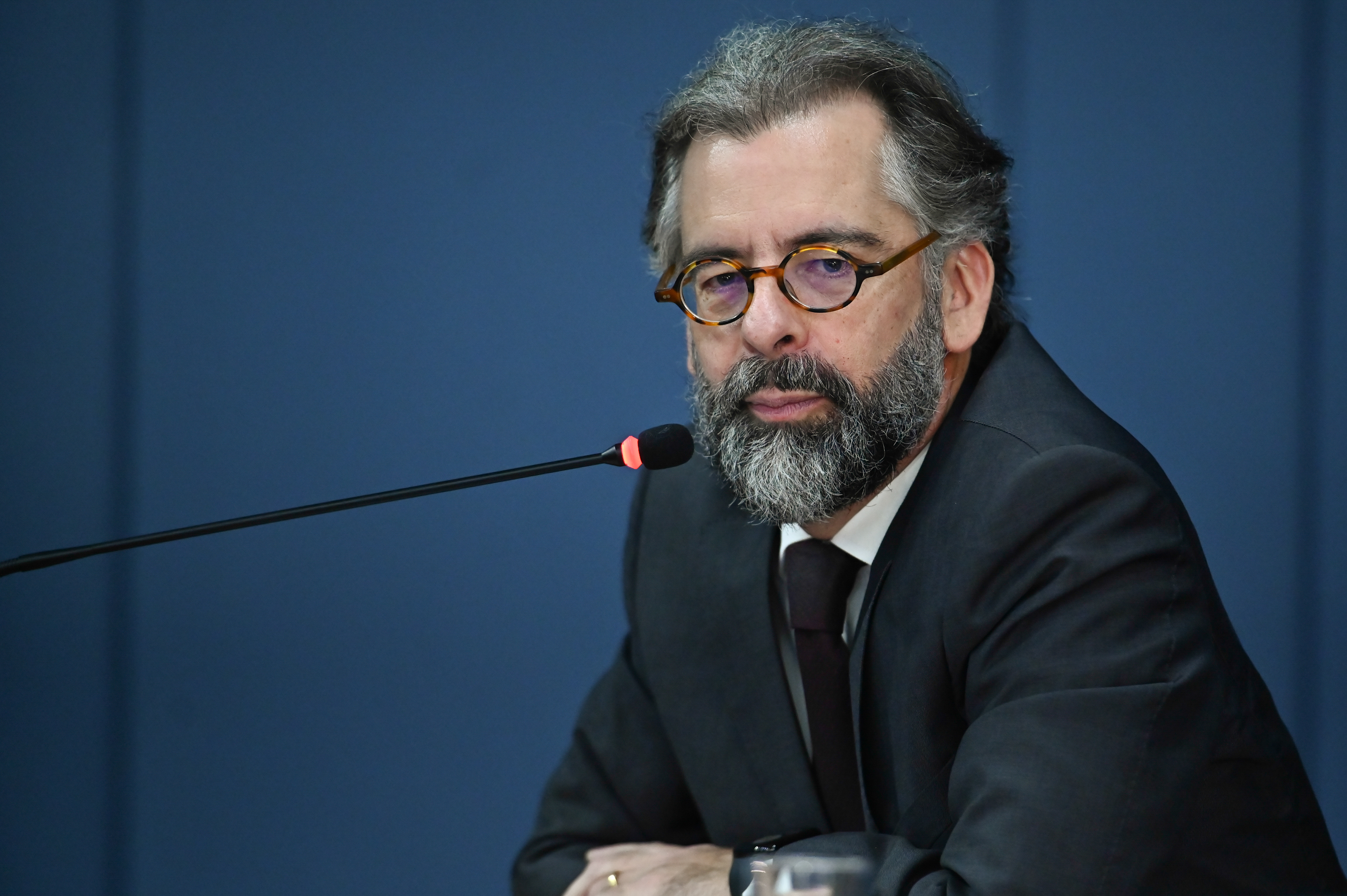 Mauricio Carvalho Lyrio, secret&aacute;rio para clima, energia e meio ambiente do Minist&eacute;rio das Rela&ccedil;&otilde;es Exteriores, durante uma coletiva de imprensa pr&eacute;-COP30 no Instituto Rio Branco, em Bras&iacute;lia, Brasil, na sexta-feira, 10 de outubro de 2025