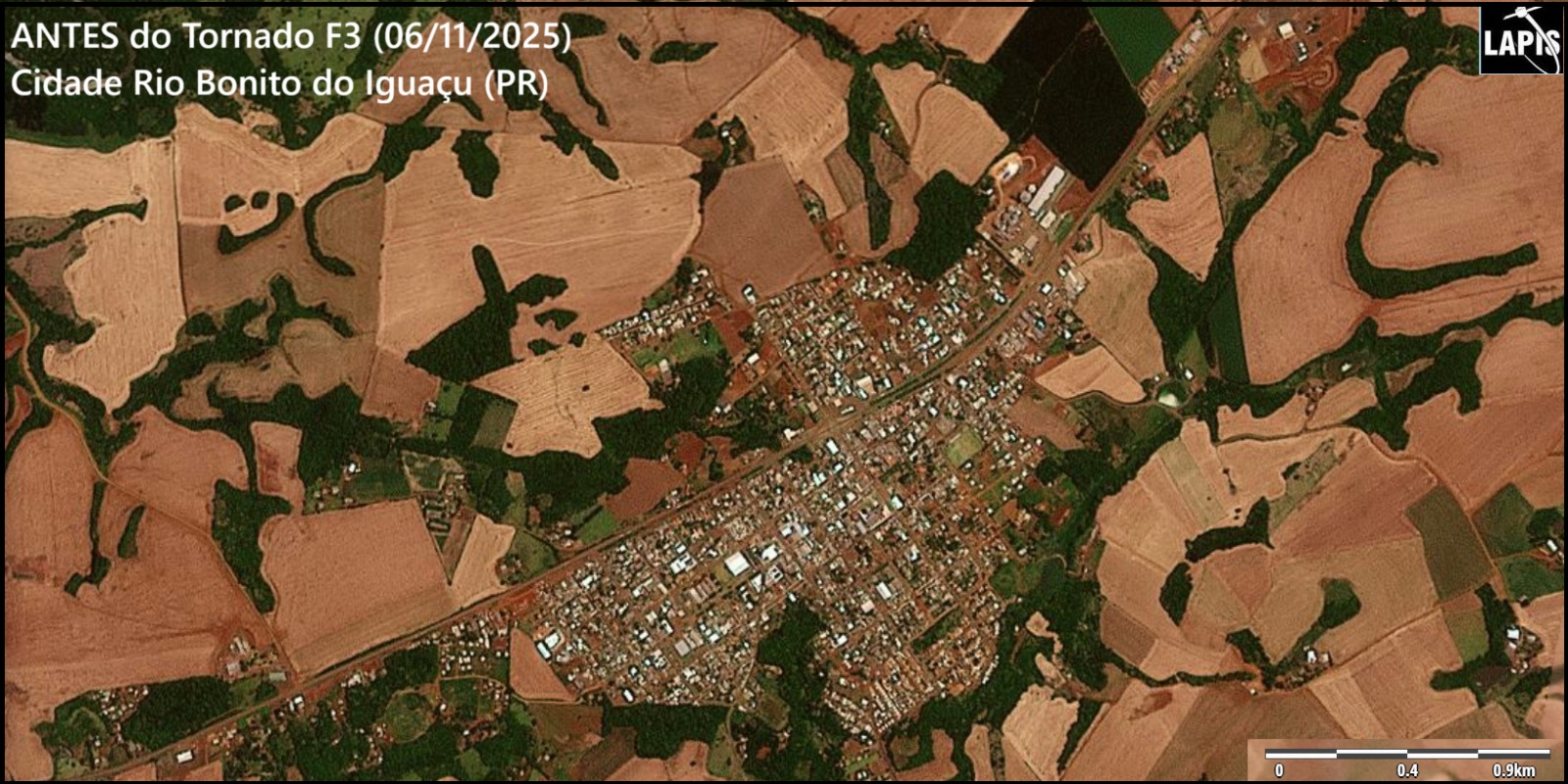 imagem de sat&eacute;lite Rio Bonito do Igua&ccedil;u