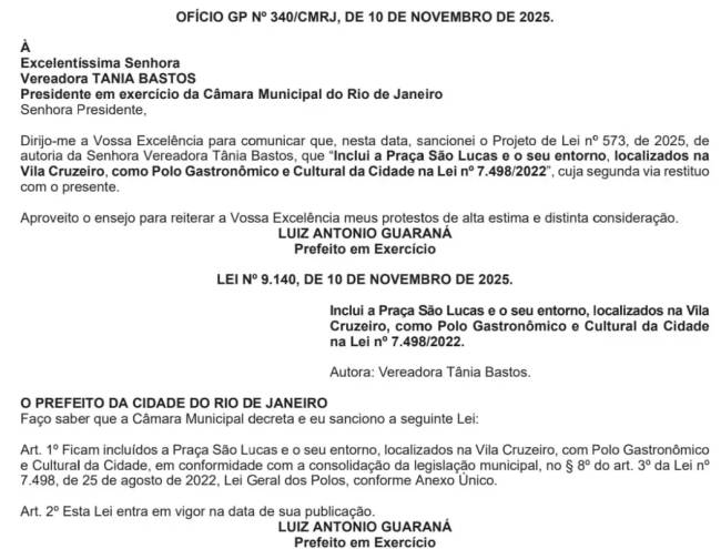 Pra&ccedil;a S&atilde;o Lucas foi reconhecida como polo cultural e gastron&ocirc;mico do Rio.