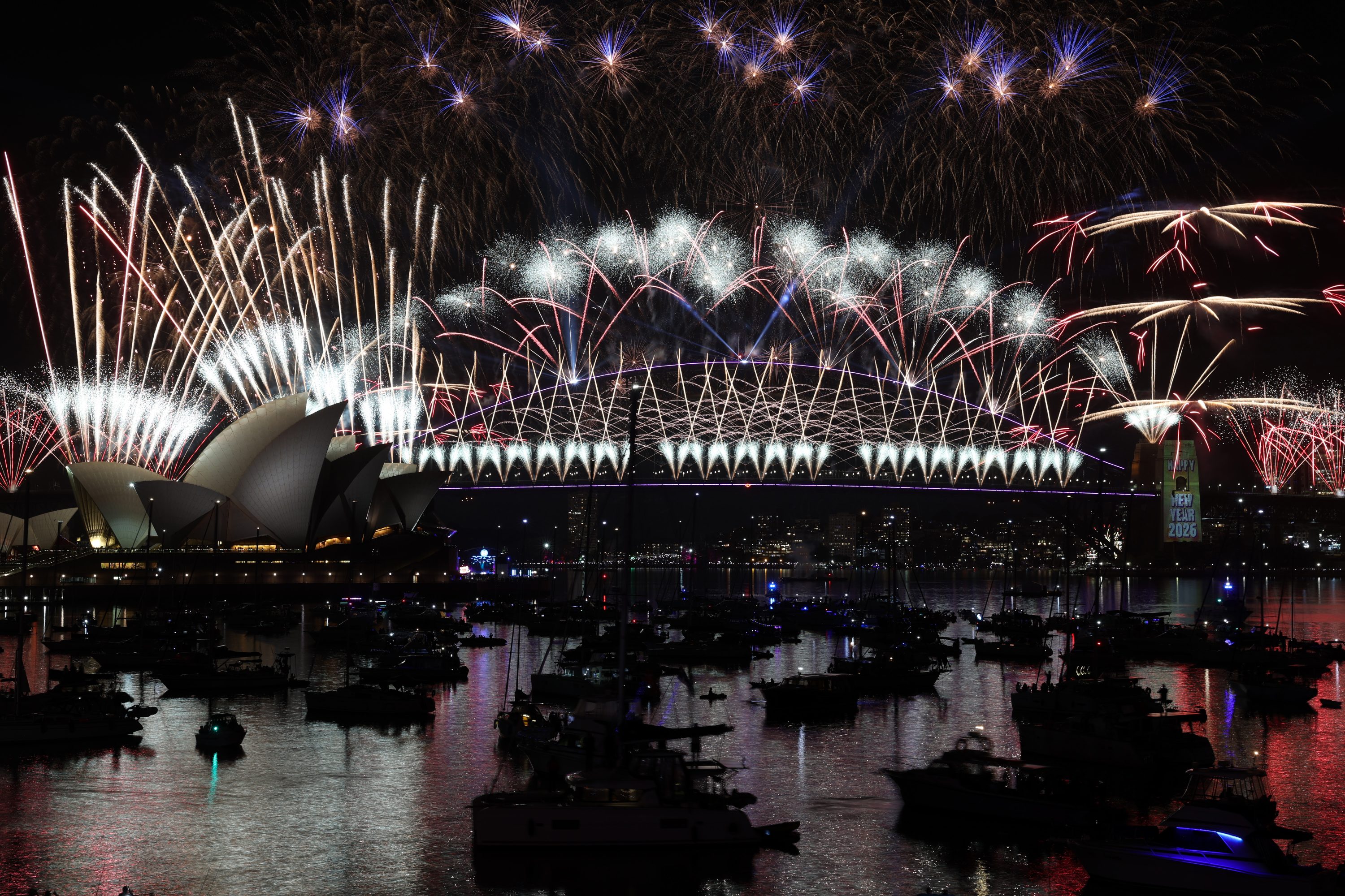 Ano novo: show de fogos na Harbour Bridge, em Sydney, na Austrália