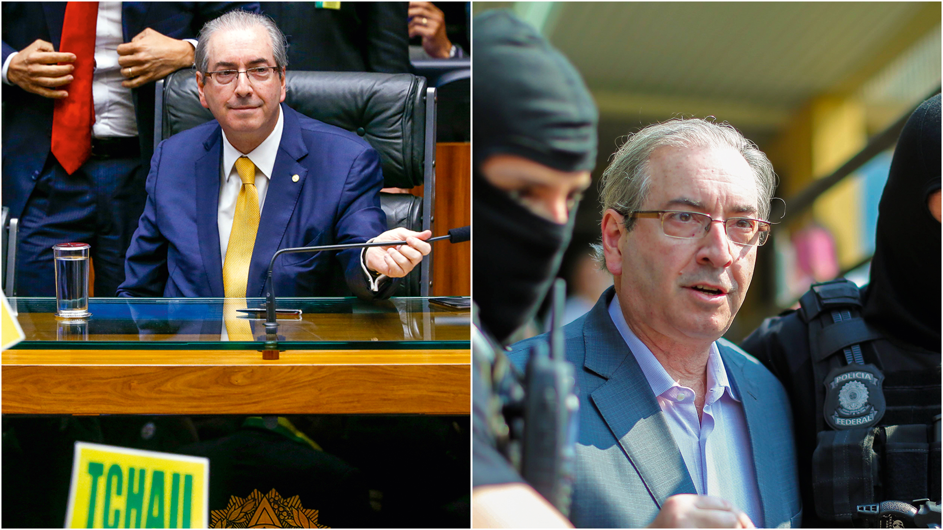 ASCENS&Atilde;O E QUEDA&ensp;- O pol&iacute;tico em dois momentos de sua trajet&oacute;ria: no impeachment de Dilma e preso na Lava-Jato