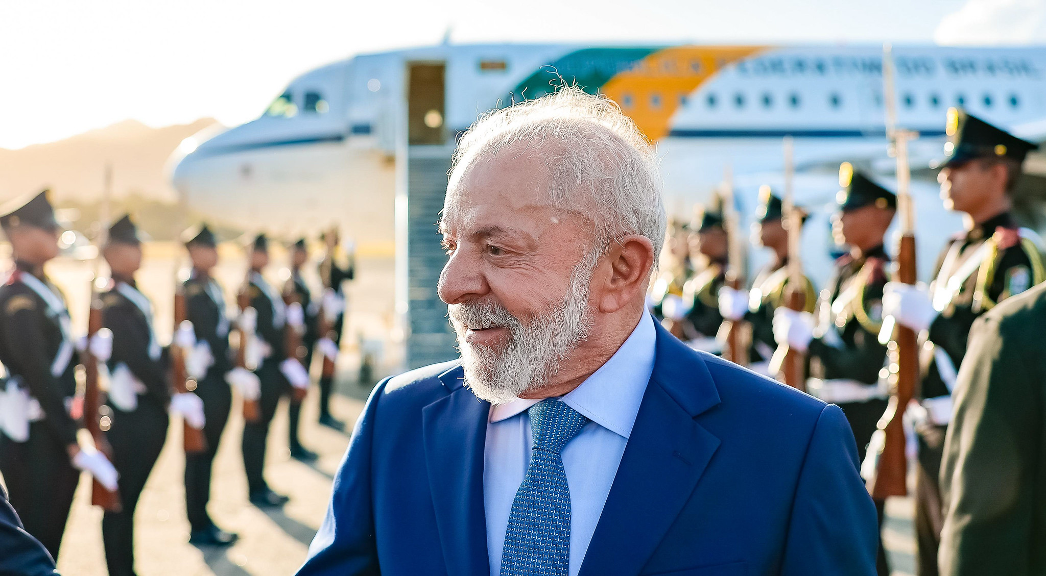 Presidente da República, Luiz Inácio Lula da Silva, durante chegada ao Aeroporto Panamá Pacífico. Cidade do Panamá - Panamá