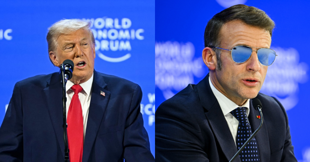 A alfinetada de Trump a Macron durante polêmico discurso em Davos