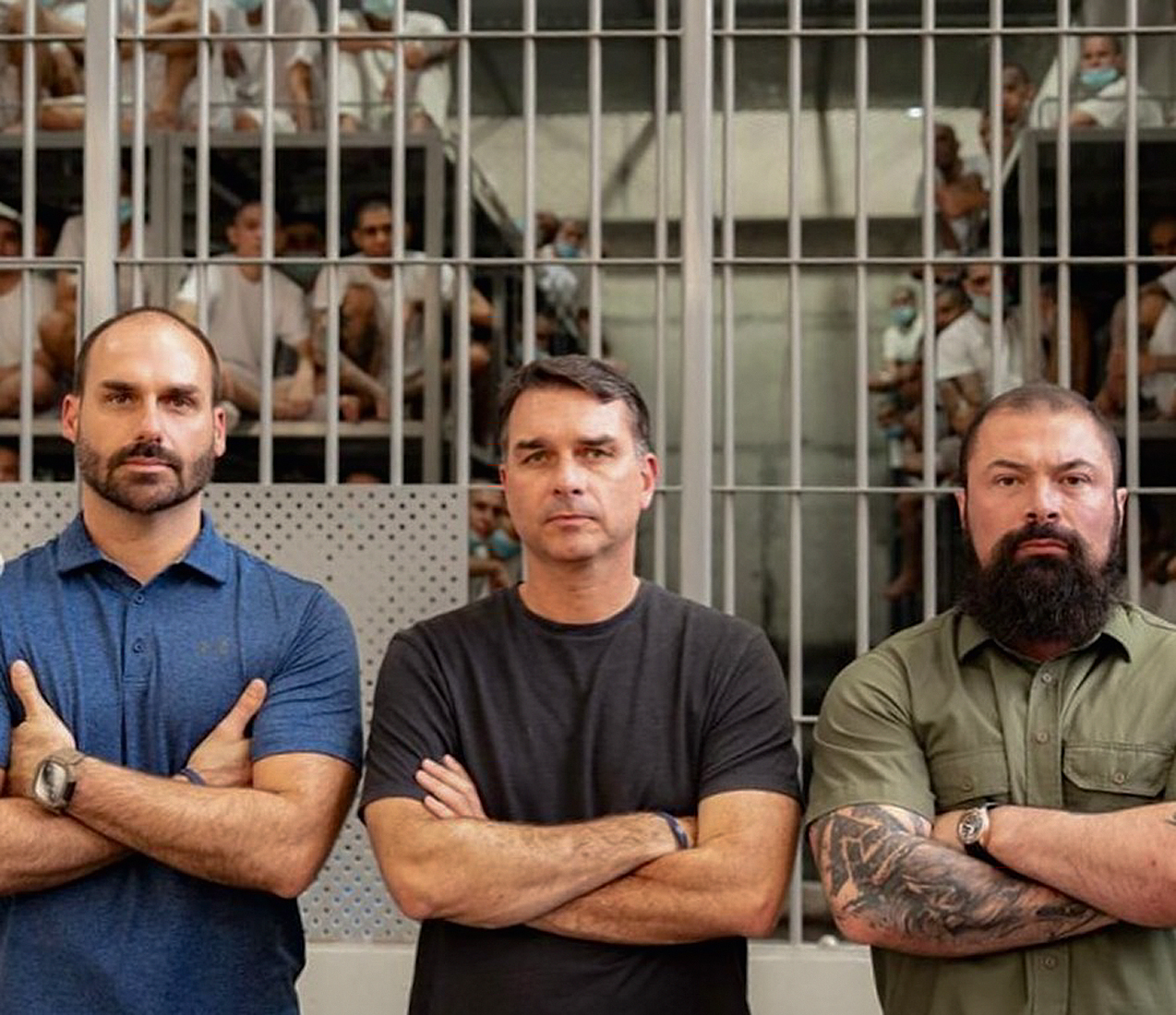 INTERC&Acirc;MBIO -&ensp;Eduardo, Fl&aacute;vio e o deputado Paulo Bilynskyj em El Salvador: pa&iacute;s inspira a direita