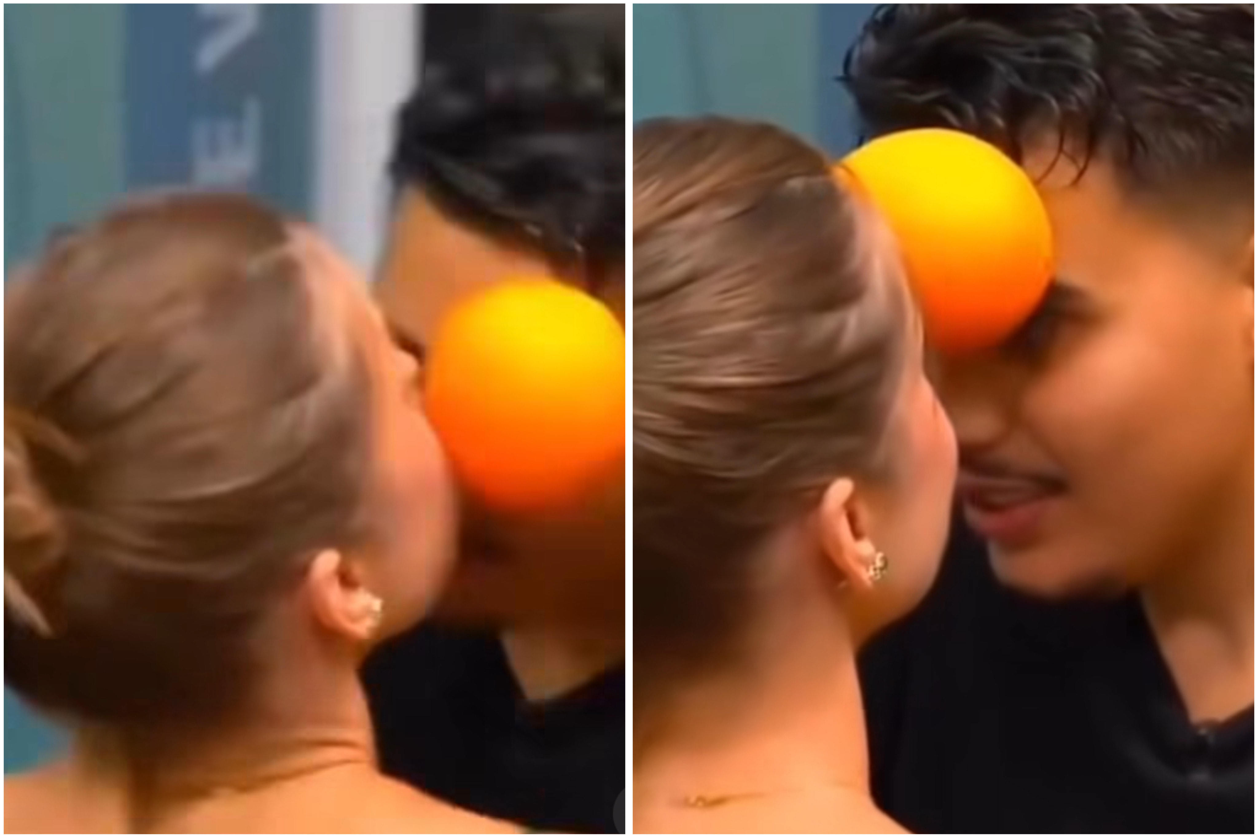 Pedro e Elisa brincando de dança da laranja na Casa de Vidro