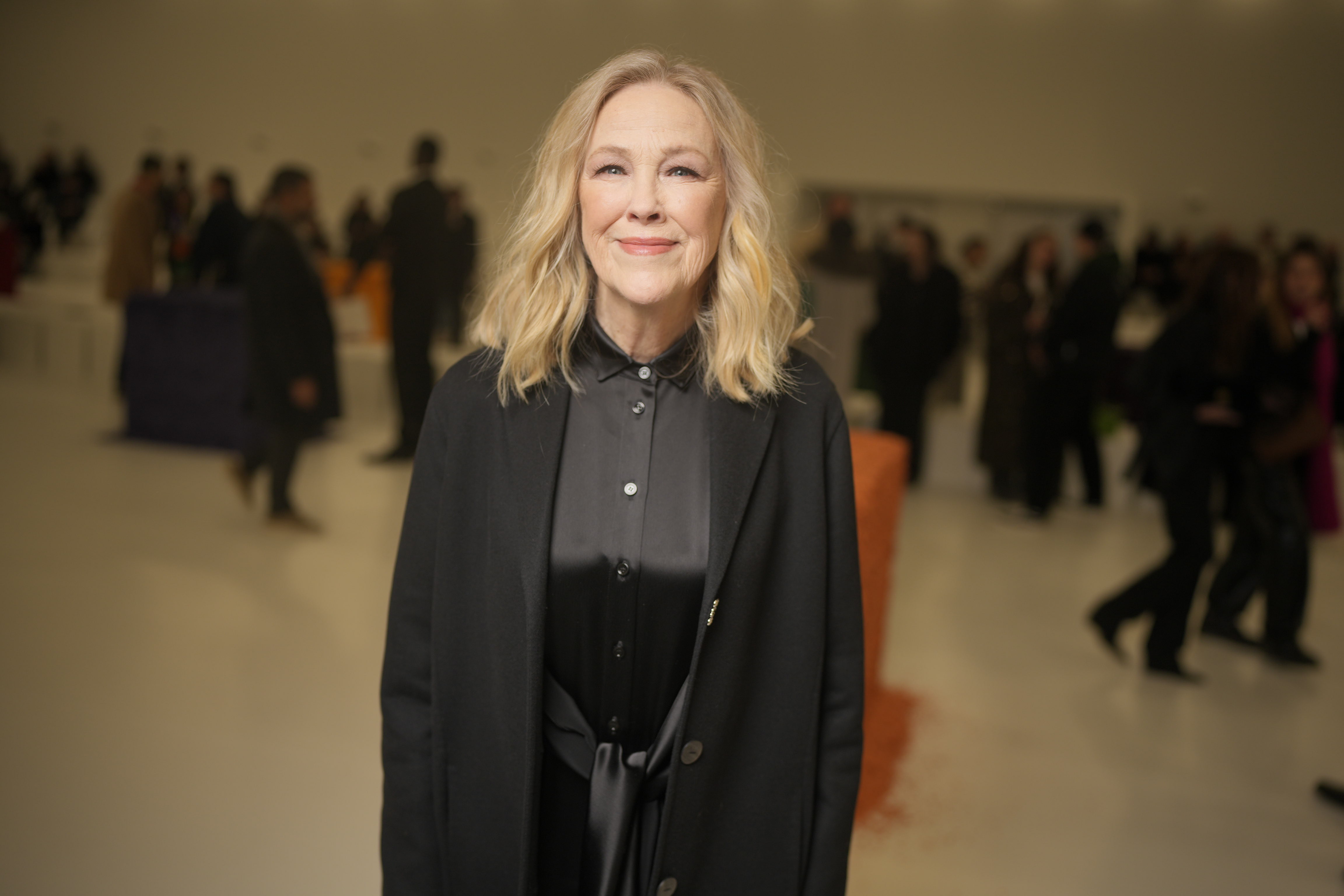 PARIS, FRANCE - MARCH 03: Catherine O'Hara at Loewe Fall 2023 Ready To Wear Runway Show on March 3, 2023 at Chateau de Vincennes in Paris, France. (Photo by Swan Gallet/WWD via Getty Images)