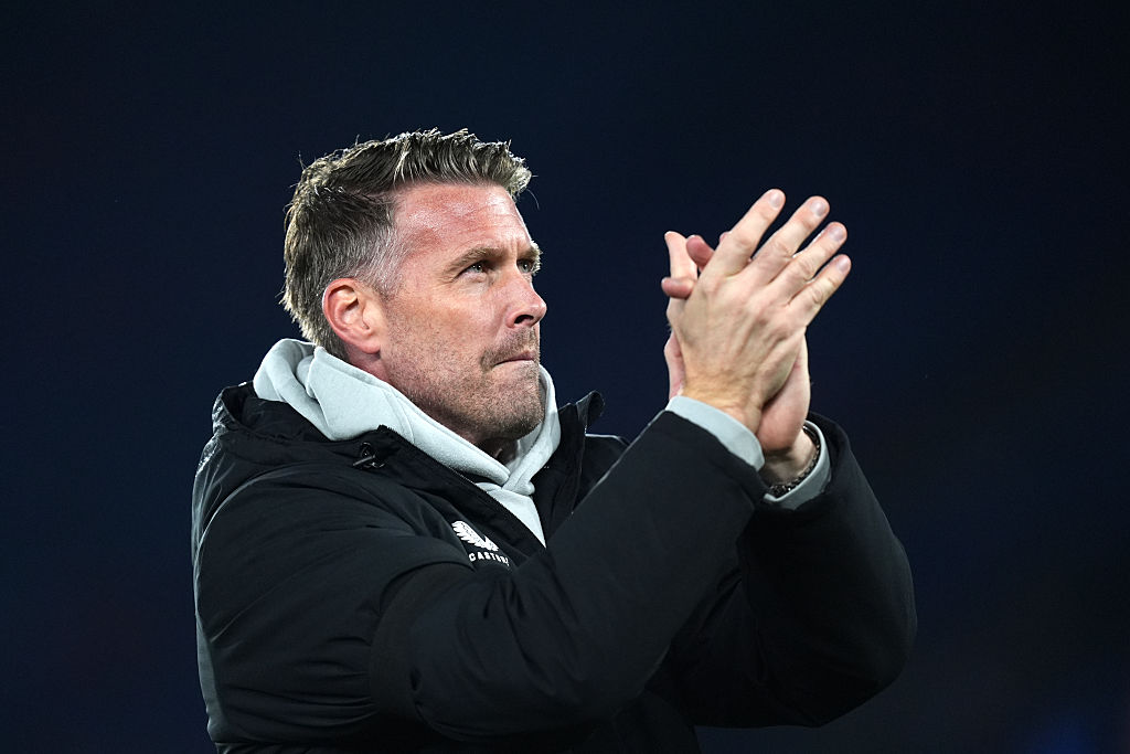 Middlesbrough manager Michael Carrick applauds the fans following the Sky Bet Championship match at the King Power Stadium, Leicester. Picture date: Tuesday November 4, 2025. (Photo by Mike Egerton/PA Images via Getty Images)