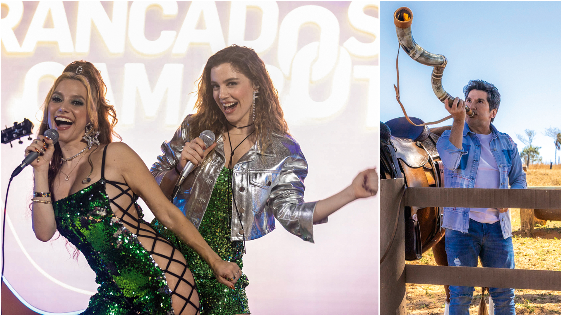 DA SOFRÊNCIA À TRADIÇÃO - A série Rensga Hits! (à esq.) e Daniel em seu programa: ritmo que traz lucro