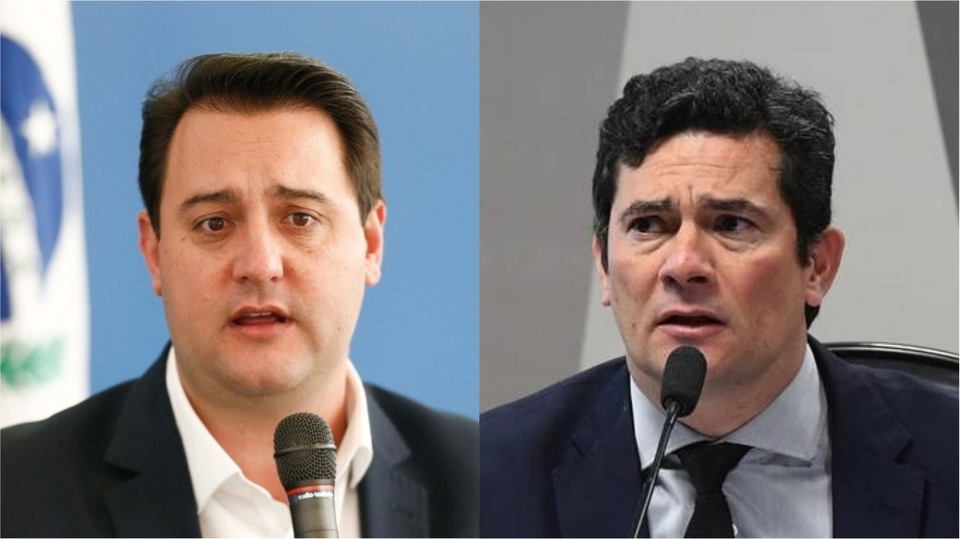 O governador do Paraná, Ratinho Jr., e o senador Sergio Moro