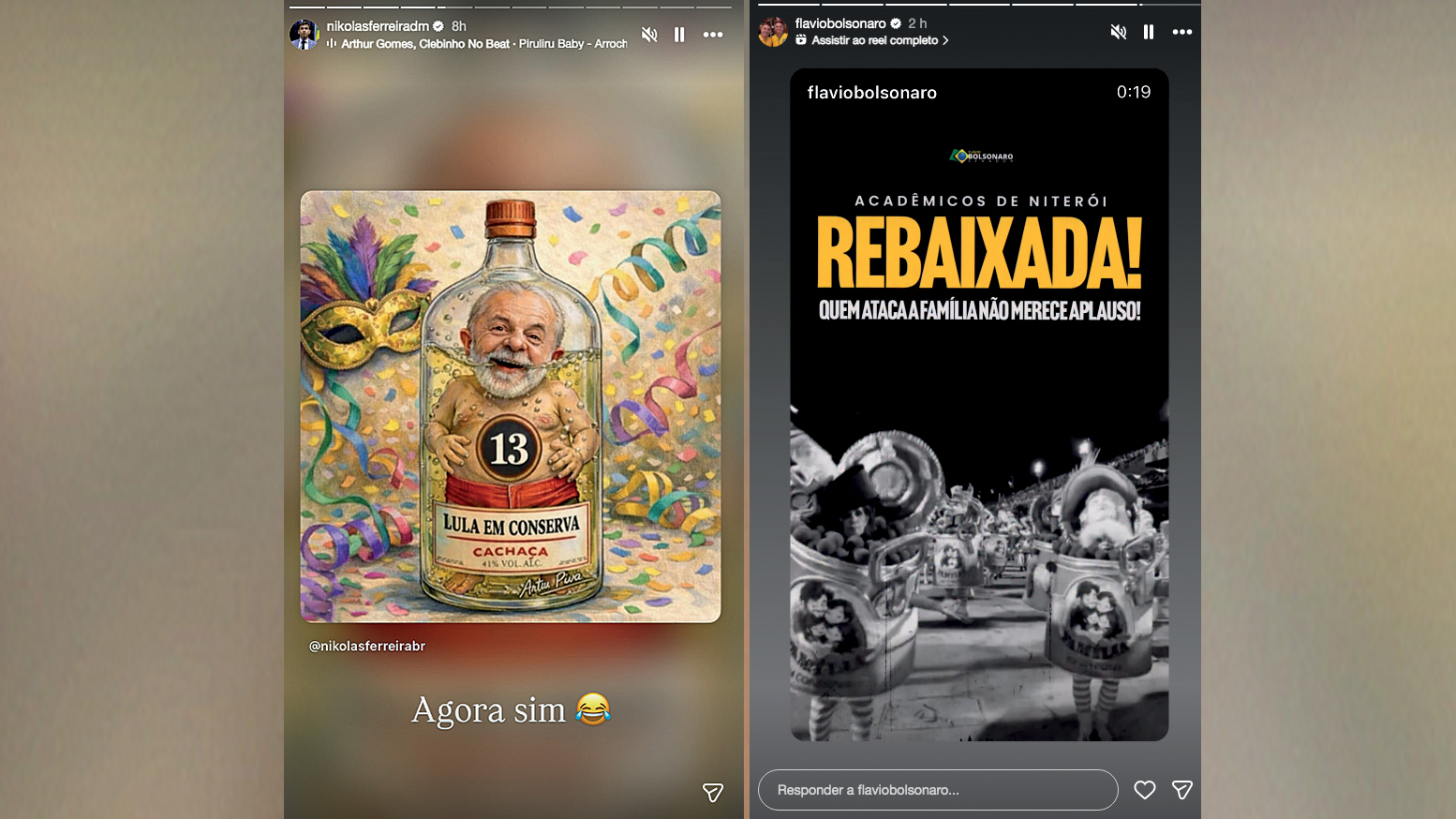 INVERTIDA -&ensp;Memes nas redes: oposi&ccedil;&atilde;o usou o rebaixamento da escola para atacar o petista