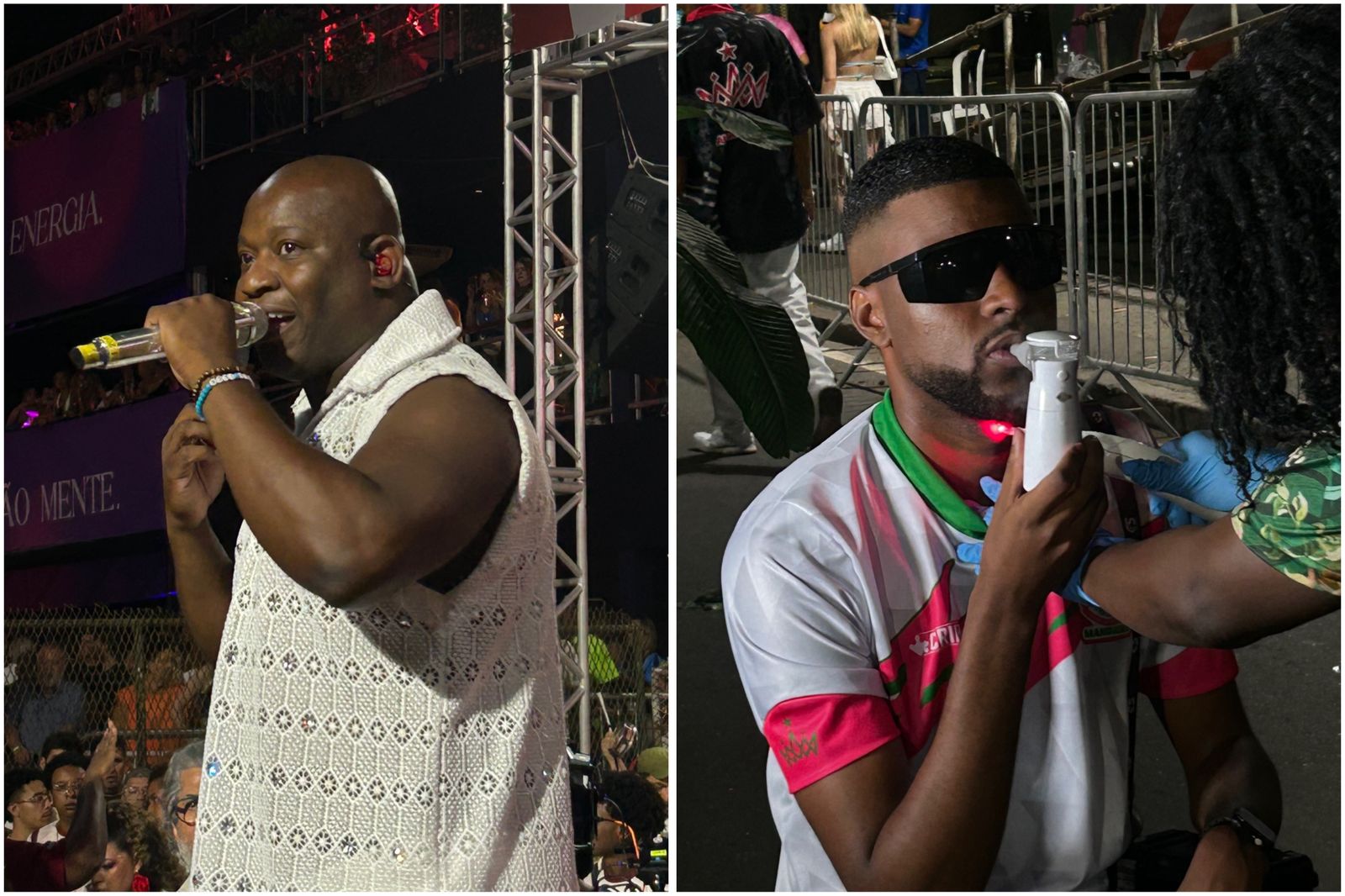 Intérprete do Salgueiro, Igor Sorriso, e Dowglas Diniz, da Mangueira