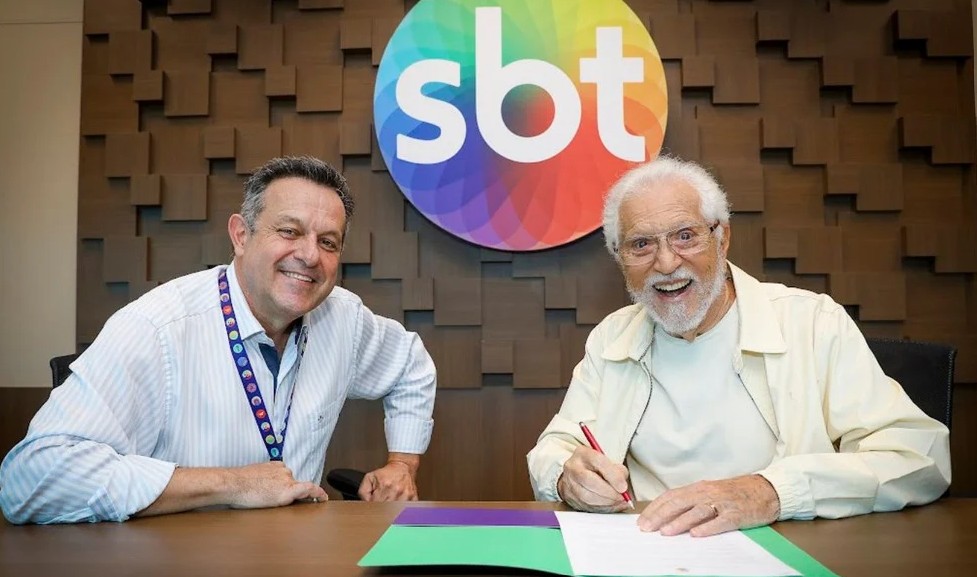 Mauro Lissoni, diretor do SBT, com Carlos Alberto de Nóbrega