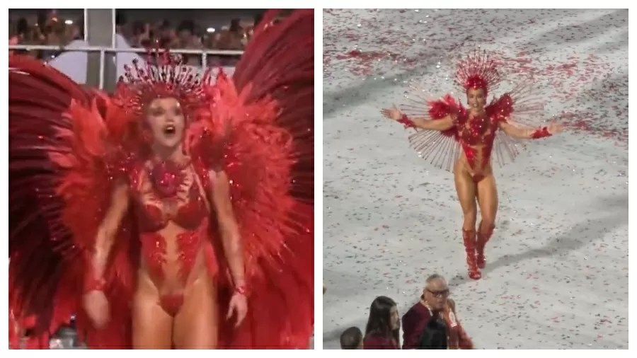 Incomodada, Virgínia se desfaz de parte da fantasia no meio da Sapucaí