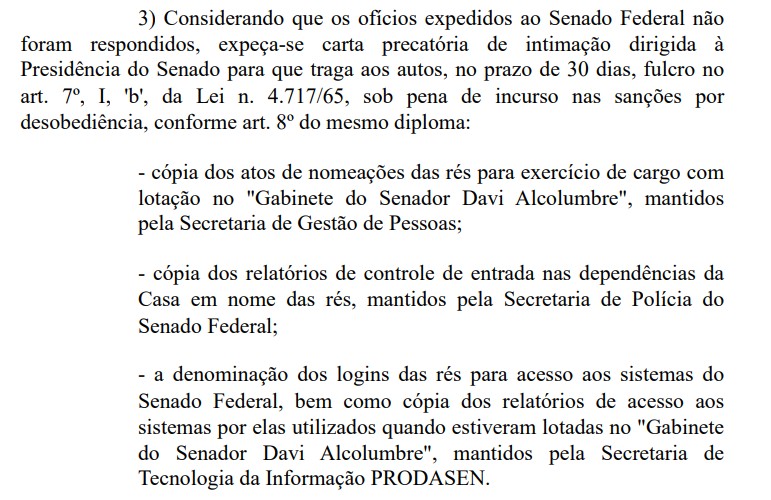 Sem resposta: Juiz reitera cobran&ccedil;a por dados de ex-funcion&aacute;rias