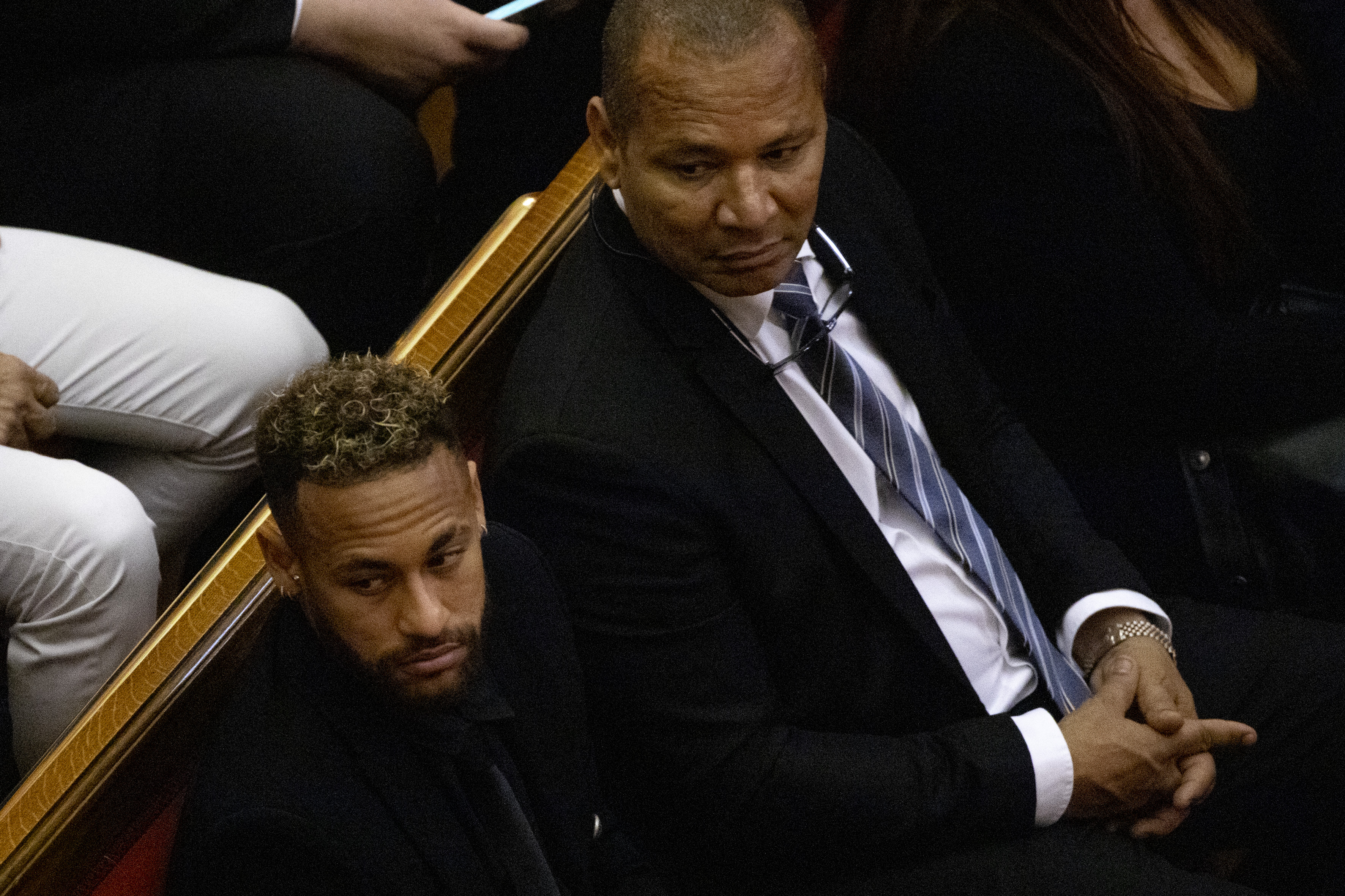 Judgement of player Neymar Jr, of the PSG and former presidents of FC Barcelona Sandro Rosell and Josep Maria Bartomeu on 17 October 2022 in Barcelona, Catalonia, Spain. (Photo by Albert Llop/NurPhoto via Getty Images)