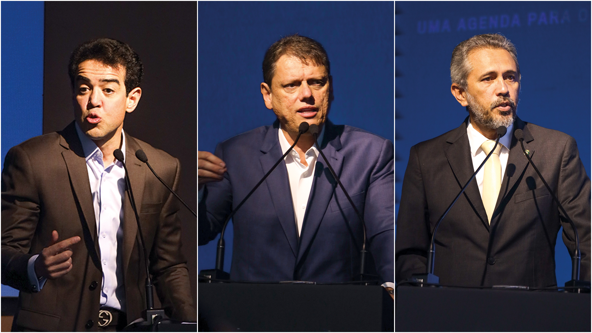 UNÍSSONO - Dantas, do TCU, e os governadores Tarcísio de Freitas (SP) e Elmano de Freitas (CE): esforço para criar um ambiente favorável ao capital privado para acelerar projetos