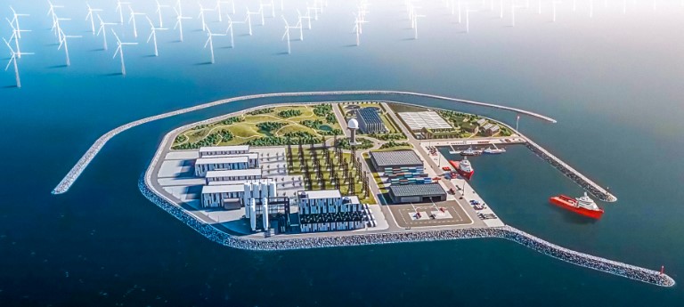 Construção da primeira ilha de energia do mundo no Mar do Norte, com capacidade de até 10 GW, investimento superior a US$ 30 bilhões e potencial para fornecer eletricidade renovável a cerca de 10 milhões de residências