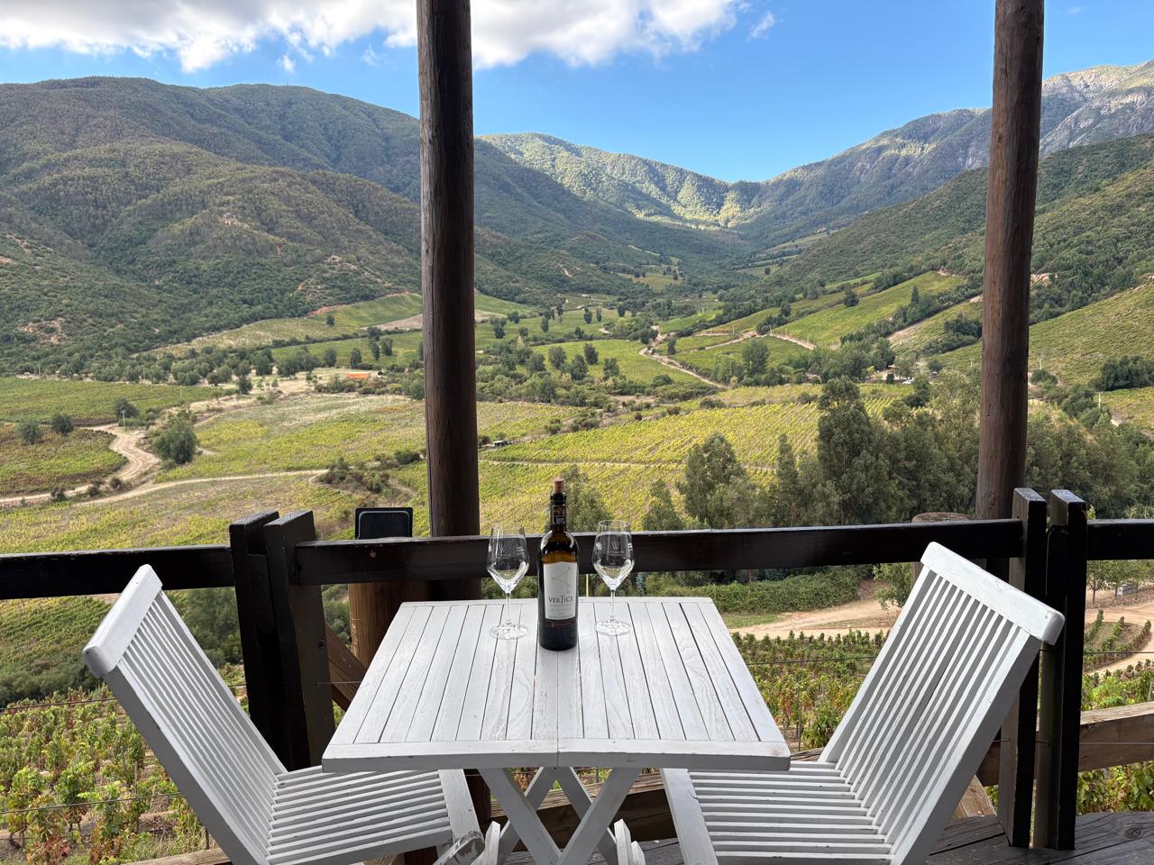 Localização privilegiada: na região Apalta, no Vale Colchagua, a vinícola fica no alto de uma colina, com vista para os vinhedos e montanhas